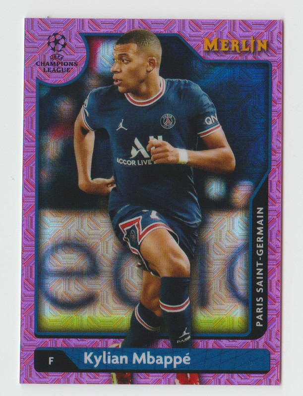 2021-22 Topps Merlin Chrome UEFA Kylian Mbappe Pink Mojo Refractor #/275 PSG