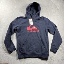Quiksilver Boys Size Large 14 Blue Jacket Logo NWT Pullover Hoodie Y2K 1A