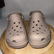 Crocs Classic Bae Clogs Platform Shoes Women's Size 7 Slip On Taupe