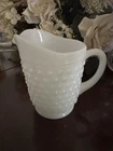Vintage Hobnail Milk Glass 2-Cup Pitcher