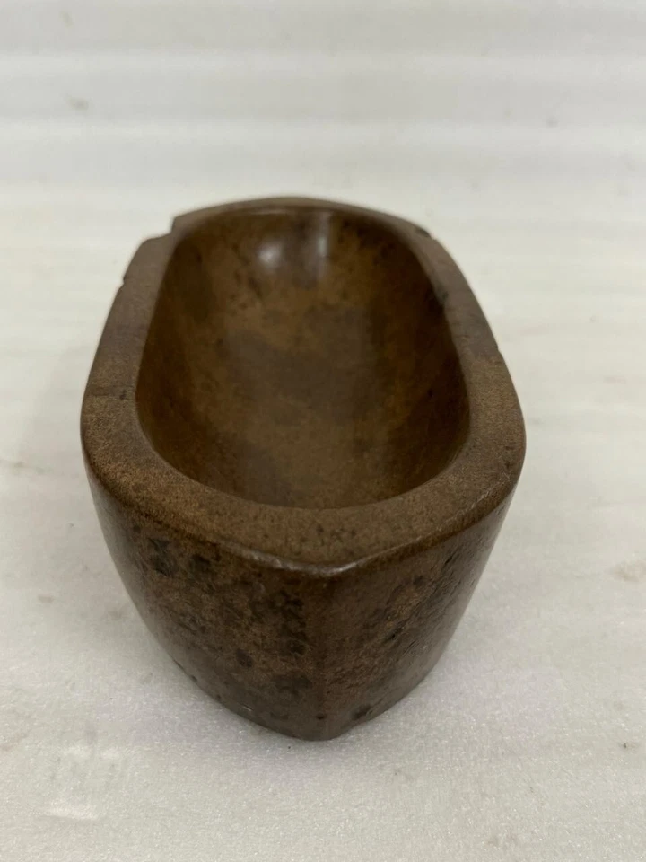 Antigua olla de molienda de hierbas de piedra de mármol tallada a mano rara mortero Kharal Foto 4 de 4