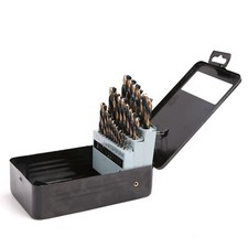 29Pc HSS Twist Drill Bit Set M35 Left Hand Length Metal Wood Plastic 1/16"-1/2"