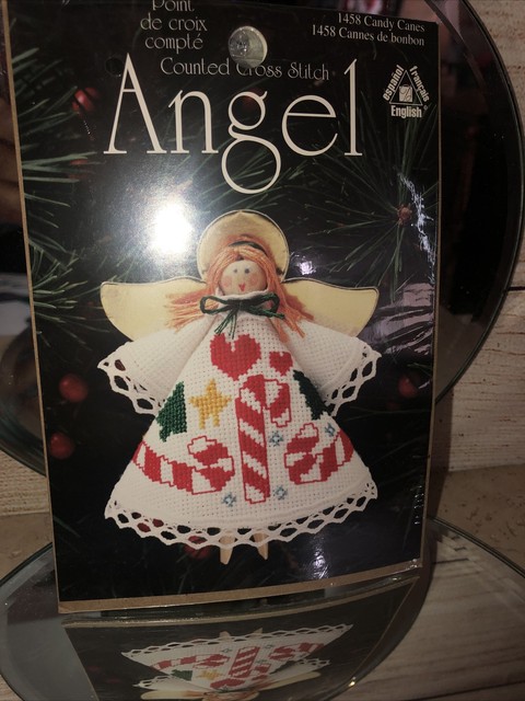 Angel Christmas Ornament Counted Cross Stitch Clothespin Kit Candy 