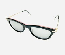 Thom Browne TB-712-A-T-BLK-GLD-52 Black  Navy Blue Sunglasses Made In Japan