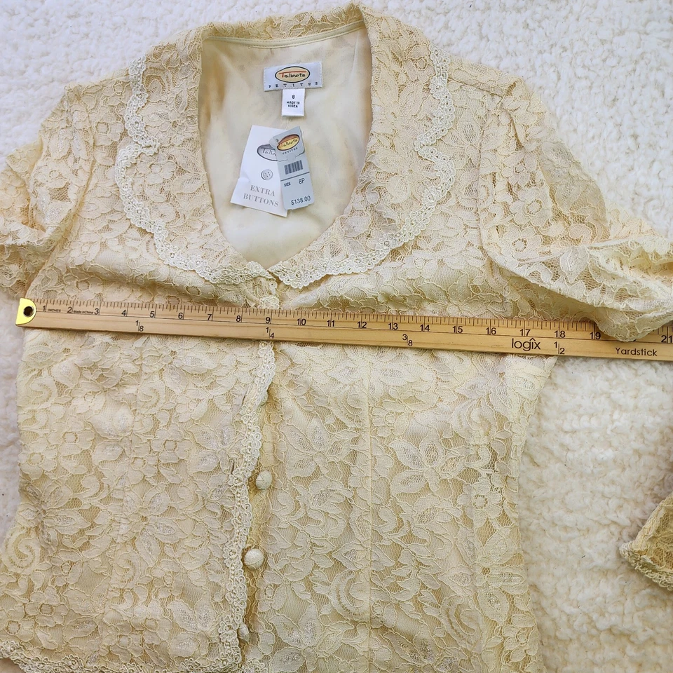 Blazer Talbots Vintage Top 8 Pequeño NUEVO Cuello de Encaje Crema Elegante Hada Cottage Foto 4 de 4