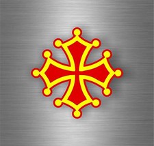 Autocollant sticker voiture moto tuning drapeau croix occitane occitan r4