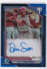 Devin Saltiban /150 BLUE MOJO REFRACTOR AUTOGRAPH 2024 Bowman #BMA-DS Phillies