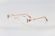 Diva 5143 S 76 D, Vintage 90s gold rhinestones oval eyeglasses frames womens NOS
