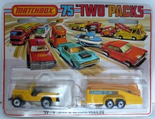 Matchbox Two Pack TP7 Sleet-N-Snow Jeep & Glider Trailer, im Blister vollständig