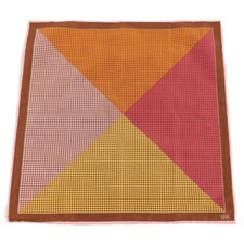 WRK Mens Pink Yellow Brown Berry HOUNDSTOOTH Cotton Pocket Square NWT