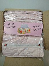 24 Pink Fabric tissue box cover roses,bows  ribbon fits 3  inch tall boxes