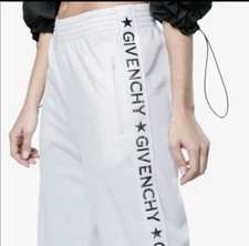 GIVENCHY LOGO TRACK NEOPRENE TECHNICAL PANTS WHITE SILVER GIVENCHY/STARS  1165