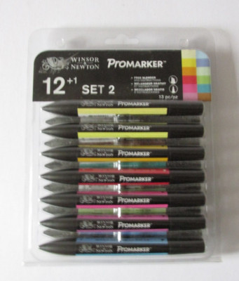 Winsor and Newton Letraset ProMarker Set (12 Colours + Free Blender) - Set No 2