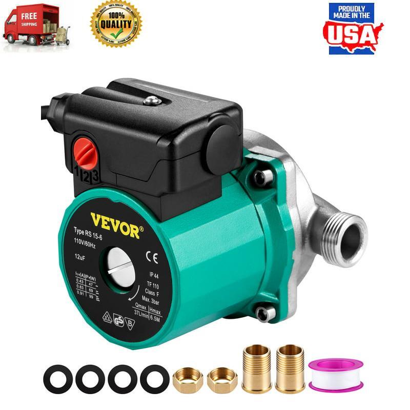 Recirculating Pump 93W 110V Water Circulator Brass Fittings 3Speed US eBay