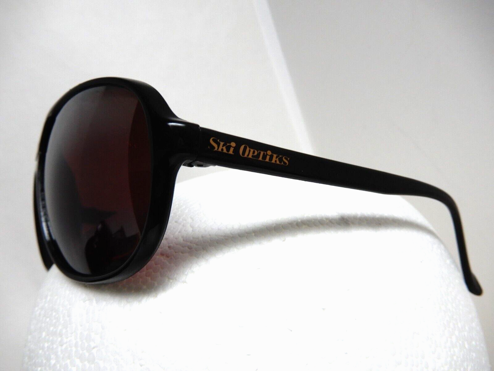 Vintage SKI OPTIKS Sunglasses Black w Violet Double Gradient Mirror