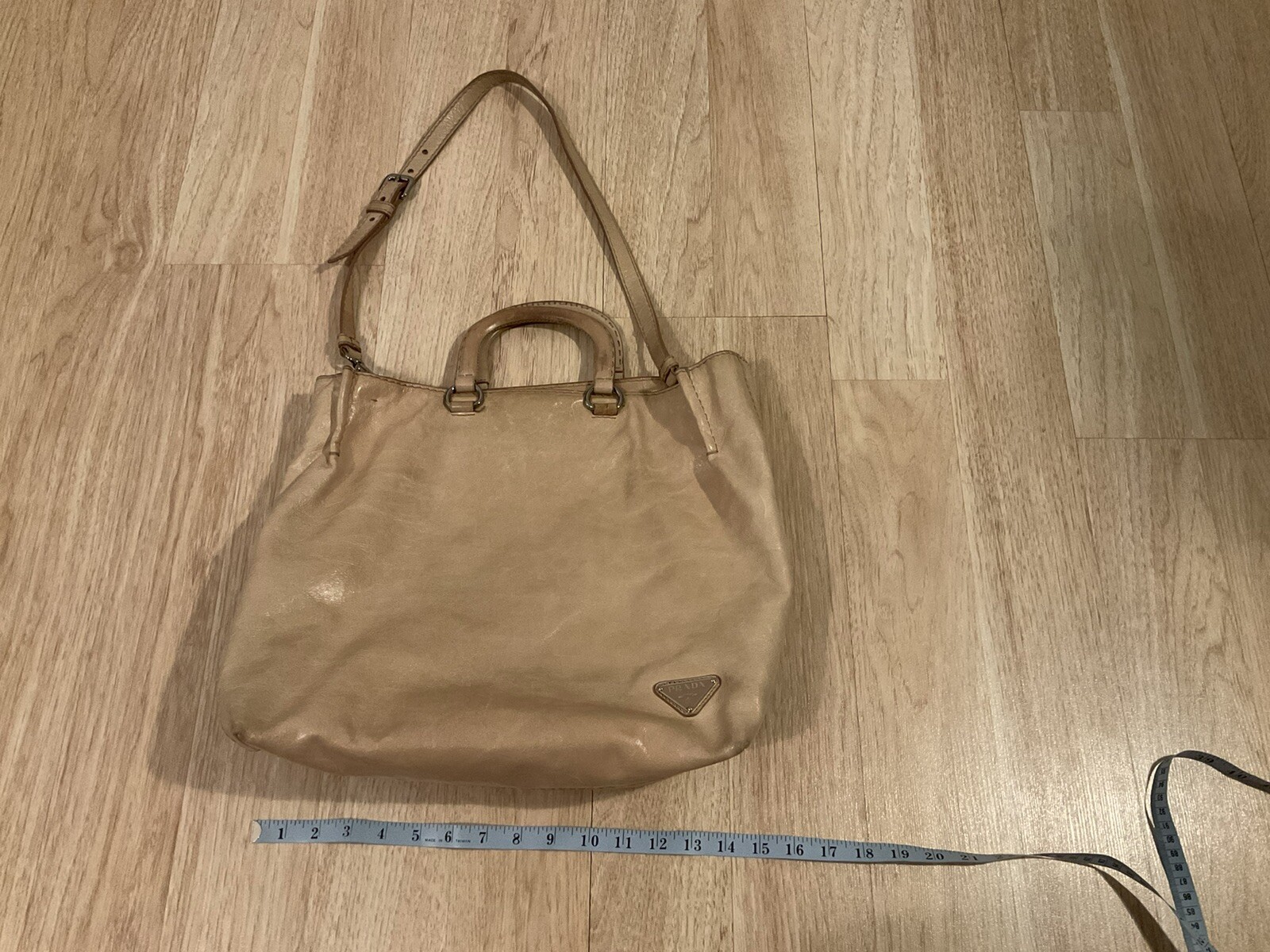 Prada Large Tan Leather Shoulder Bag for Women-image