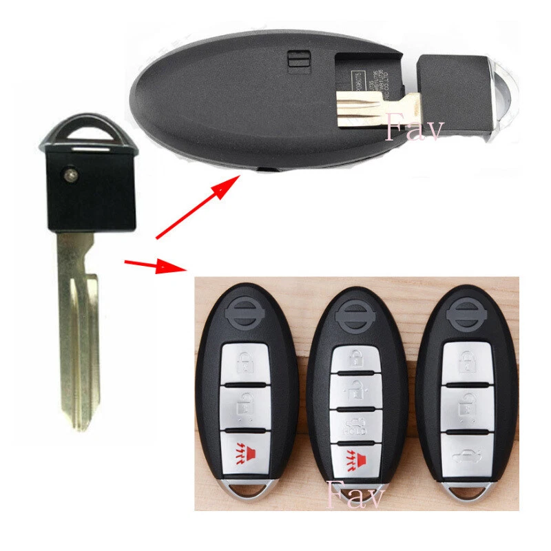10PCS Smart Key Uncut Blank Insert Emergency Blade Repalce for Infiniti Nissan Foto 2 de 4