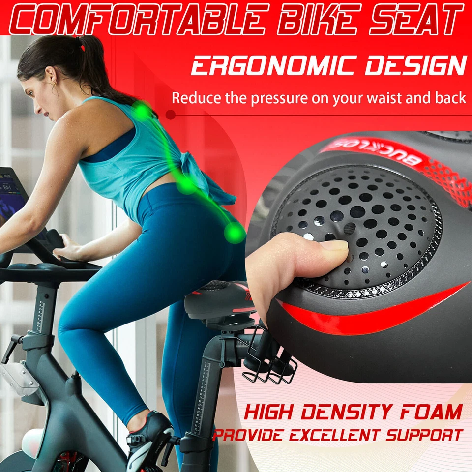 BUCKLOS Bike Cycling Saddle Wide Big Bum Soft Pad Seat Foam Comfort fit Peloton - Image 4 of 4