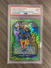 2020 Panini Prizm Joshua Kelley Auto Neon Green Pulsar Mint PSA 9 