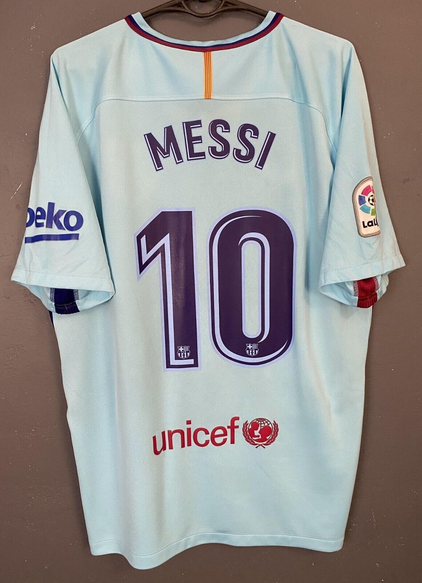 MEN FC BARCELONA 2017/2018 MESSI #10 FOOTBALL SOCCER SHIRT JERSEY
