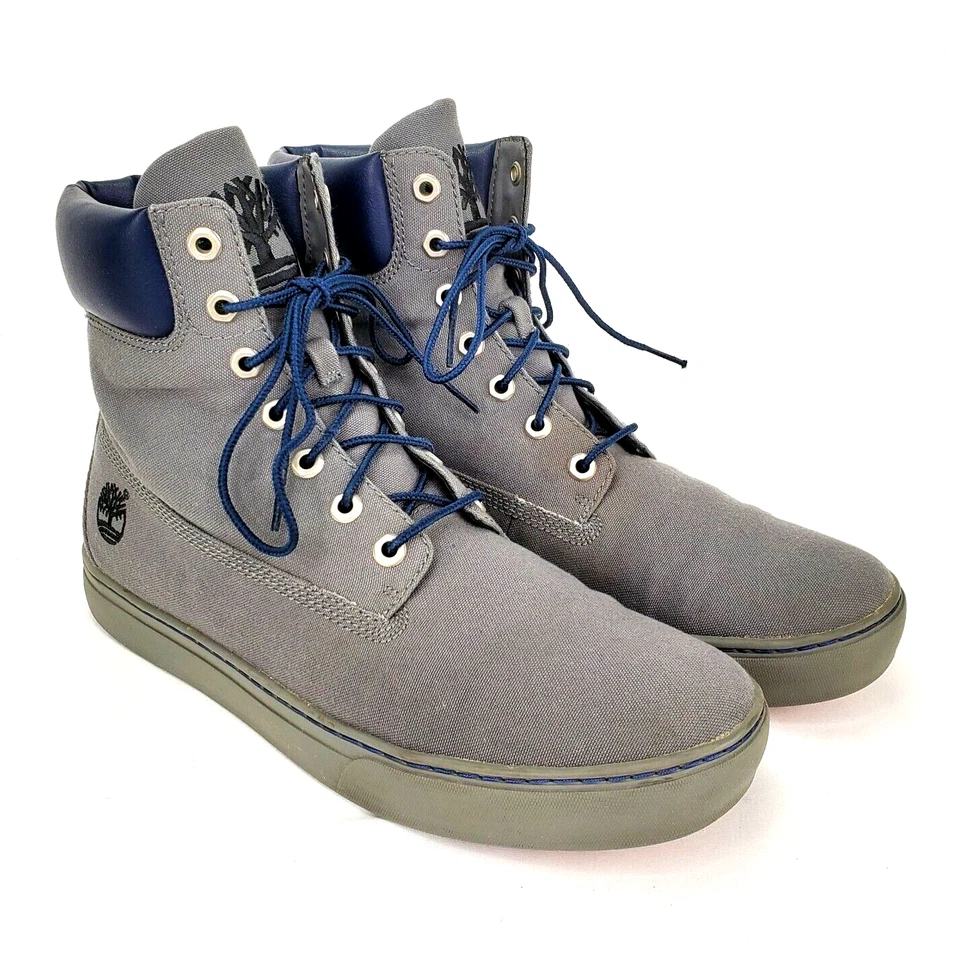 Timberland Hombres 9.5 Jimmy Jazz Cupsole Azul Marino y Gris Lona Botines 6954R Foto 3 de 4