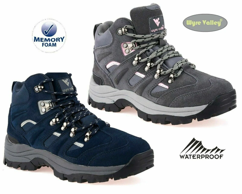 WYRE VALLEY WOMENS LADIES WALKING LEATHER HIKING WATERPROOF ANKLE BOOTS TRAINERS SIZE 3-8
