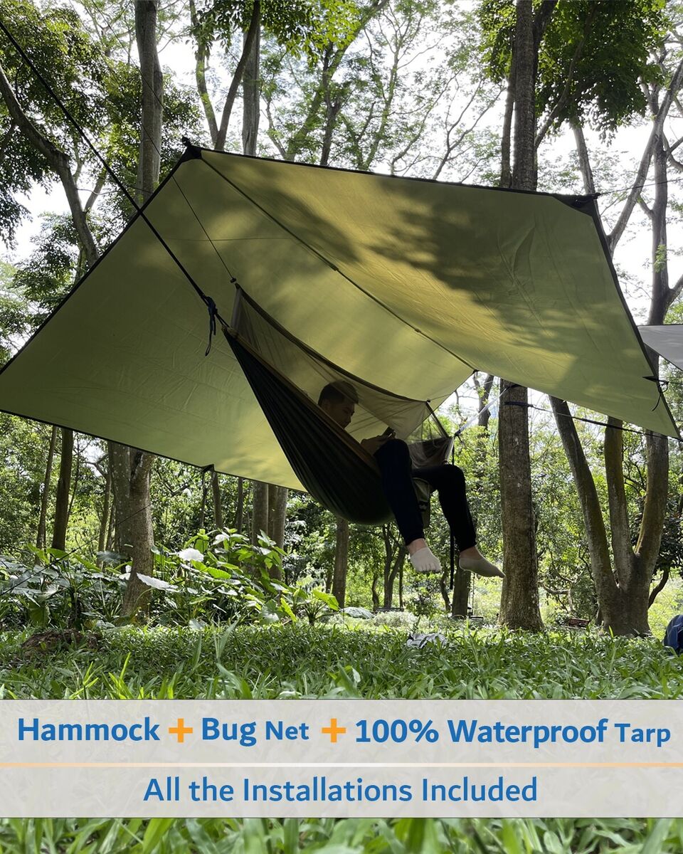 Sunyear Camping Hammock, Portable Double Hammock with Net, 2