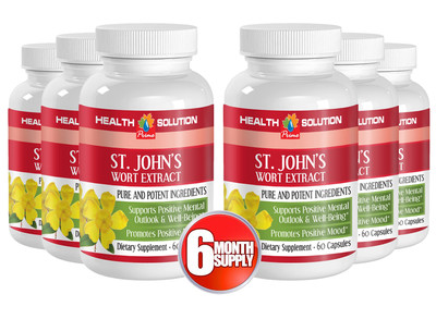 St. John's Wort Herb - Well Being. Promotes Positive Mood (6 Bottles 360 Caps)