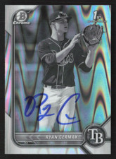 RYAN CERMAK SIGNED 2022 1ST BOWMAN DRAFT RAYWAVE CARD # BDC-81 TAMPA BAY RAYS 7