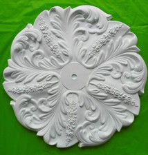 Plaster Ceiling Rose Acanthus Swirl And Floral Design 500mm 