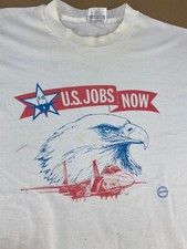 Vintage 90s 80s Thin Distressed Blue Angels Fighter Jet Airplane T Shirt Desert