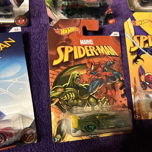 2017 Hot Wheels Spider-Man Homecoming Wal-Mart Set of 6 with Chase - 7 Total - Picture 6 of 11