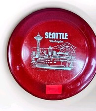 Seattle Washington Waterfront Frisbee 9.25" Advertising Promo USA RED Poly Flyer