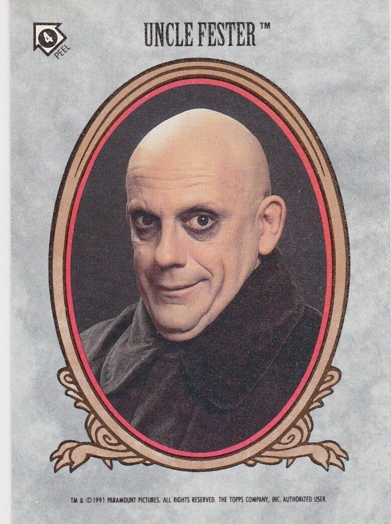 1991 THE ADDAMS FAMILY MOVIE SINGLE STICKER #4 UNCLE FESTER