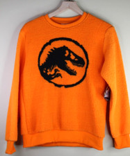 Jurassic World Park Logo Fleece Sweatshirt Long Sleeve Pullover Size 14/16