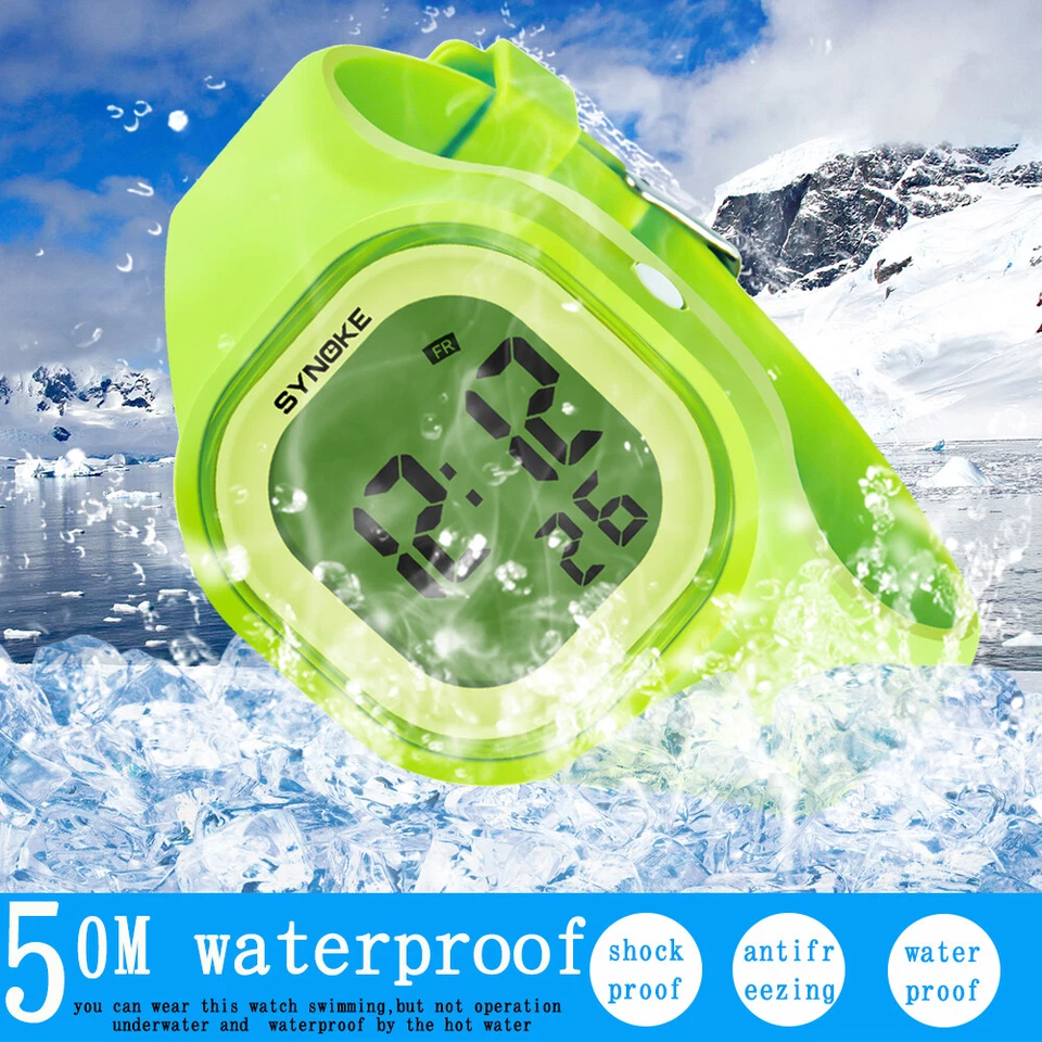Reloj de pulsera electrónico digital deportivo LED impermeable regalo de Navidad para niños niños niñas Foto 2 de 4