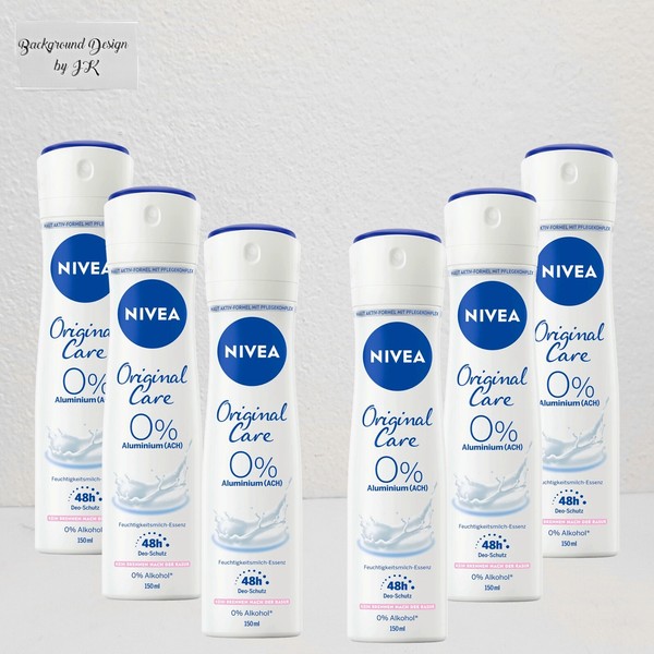 6X 150Ml Nivea Original Care Deo Spray 48H 0% Aluminium Deodorant Hautpflege-image