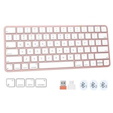 MEETION Wireless Keyboard for Mac Slim Multi Device Bluetooth Rechargeable Lo...