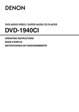 Denon DVD-1940CI DVD Player Owners Manual