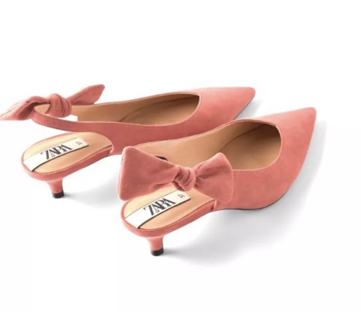 Pink suede slingback shoes sales