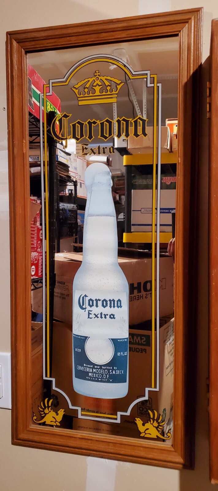 Corona Extra Vertical Bottle Hanging Wall Mirror 30 3/4" x 13 3/4"
