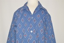 vintage 60s BLUE WASH AND WEAR BUTTON DOWN DIAMOND CROWN HELMET SHIELD YOUTH M