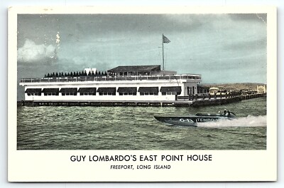 1950 FREEPORT LONG ISLAND NY GUY LOMBARDO'S EAST POINT HOUSE  POSTCARD P6153