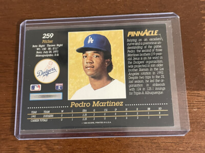 PEDRO MARTINEZ RC 1993 Pinnacle ROOKIE PROSPECT CARD RC RED SOX