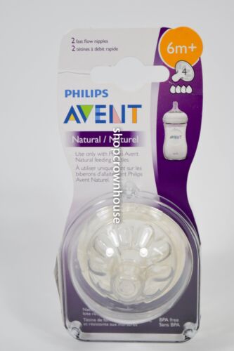 Philips Avent Natural Fast Flow Bottle Nipple 6m+ - Picture 1 of 2