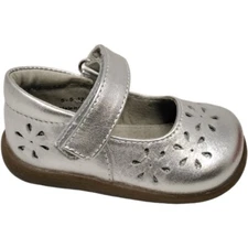 See Kai Run Mary Jane Ginger II Toddler Girl Size 4 Dress Mary Janes Silver 