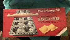 Vintage Raviolamp  Brevettato Raviolo Chef Patented Includes Rolling Pin