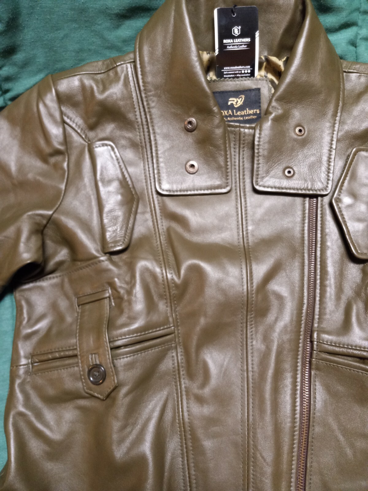 LEATHER JACKET ROXA GENUINE LAMBSKIN REAL BIKER DESIGNER COAT COLLAR eBay