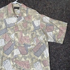 VIntage Triumph Of California Shirt mens Large Gray Geometric Pattern Retro