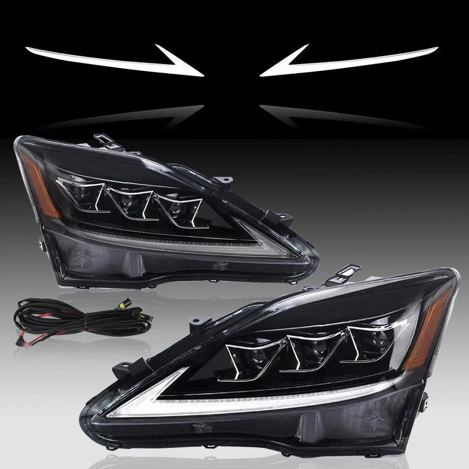 Full LED Headlights For 2006-2013 Lexus IS250 IS350 ISF DRL Projector Headlamp Foto 2 de 4